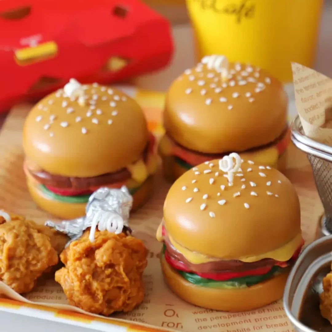 Burger Fried Chicken Wing Model DIY Handmade Aromatherapy Candle Silicone Mold Aromatherapy Gypsum Ornament Moulds