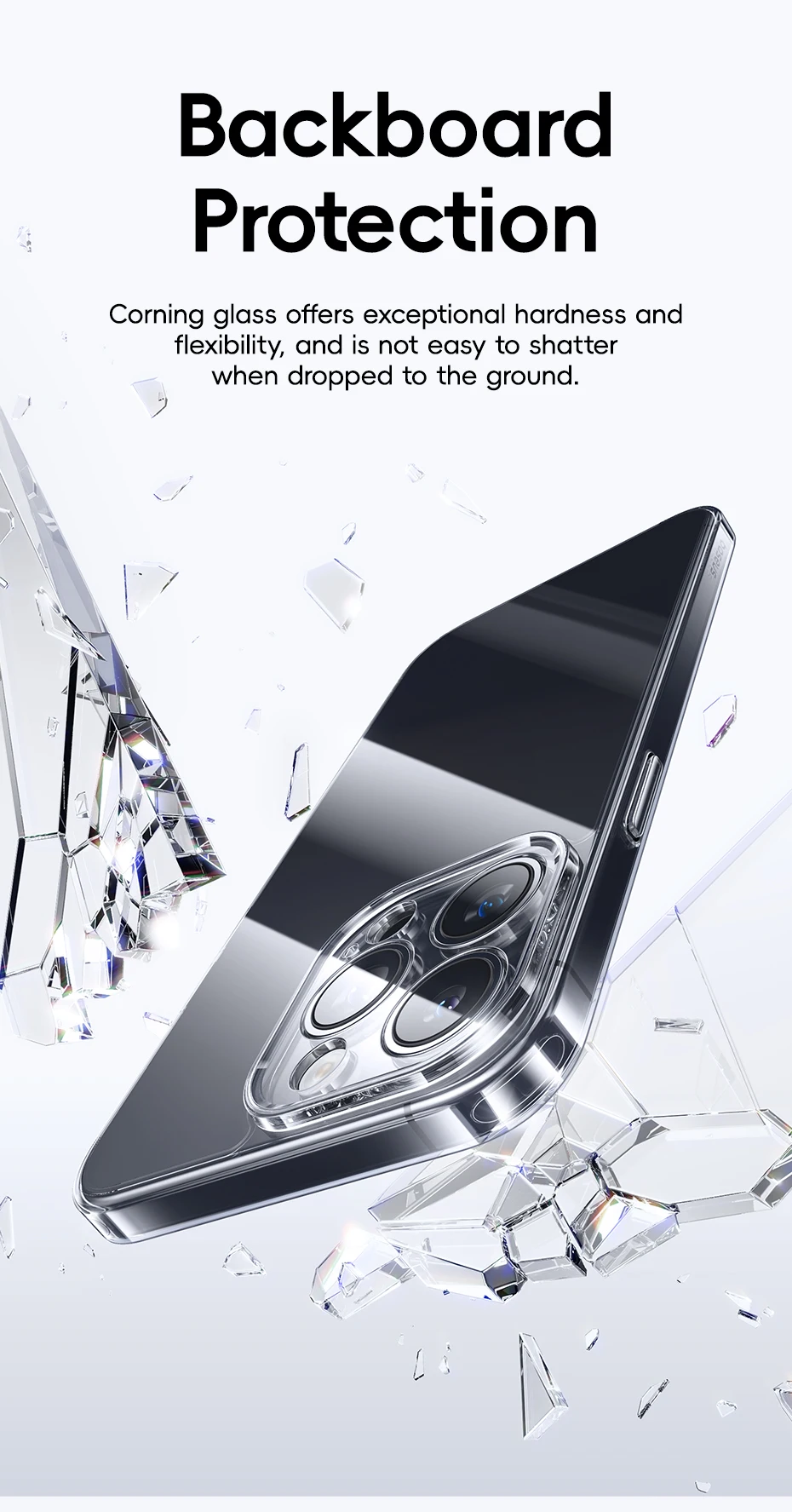 Baseus Gehärtetes Glas Hülle für iPhone 17 16 Pro Max Transparente Harte Robuste Corning Gorilla Glas Schutzhülle für iPhone 17 16 Pro Max – Detail 6