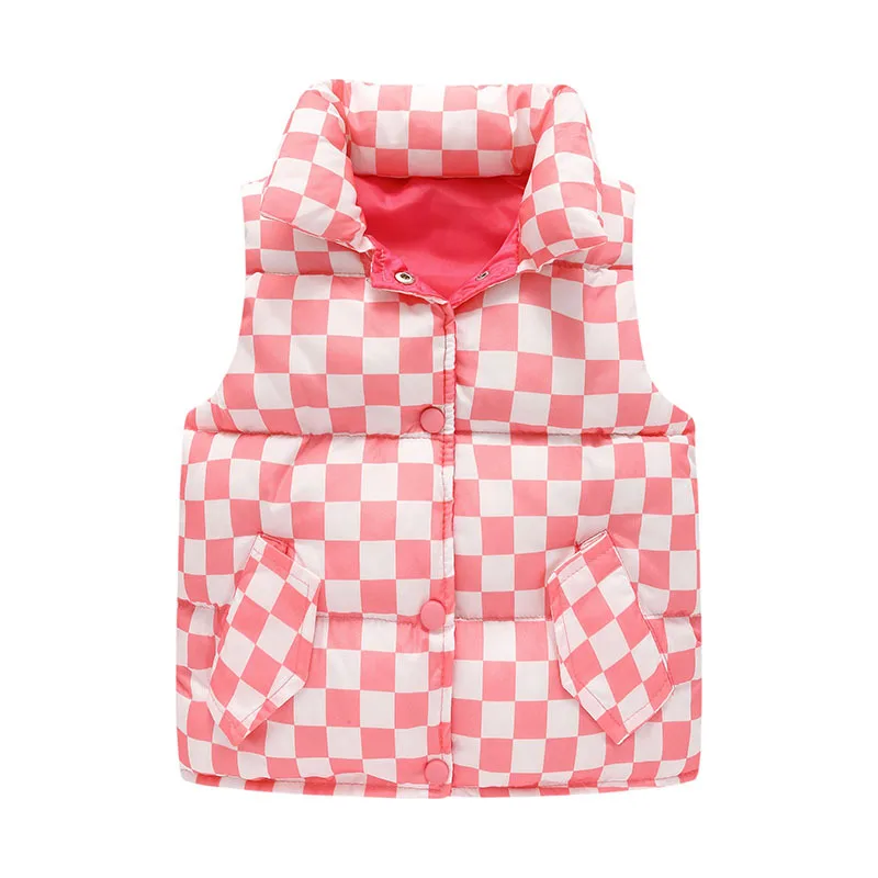 Fashion Vest For Girls Boys Kids Thin Warm Sleeveless Outerwear Animal Chick Printed Jacket Baby Clothes Child Down Waistcoat