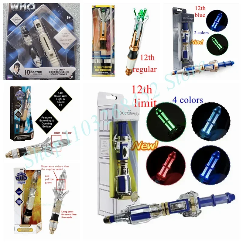 NEW Arrival The 14th Doctor's Sonic Screwdriver 12th Who Go Years 10th limit Sonic with Light & Sounds Model Glows Toys Figures