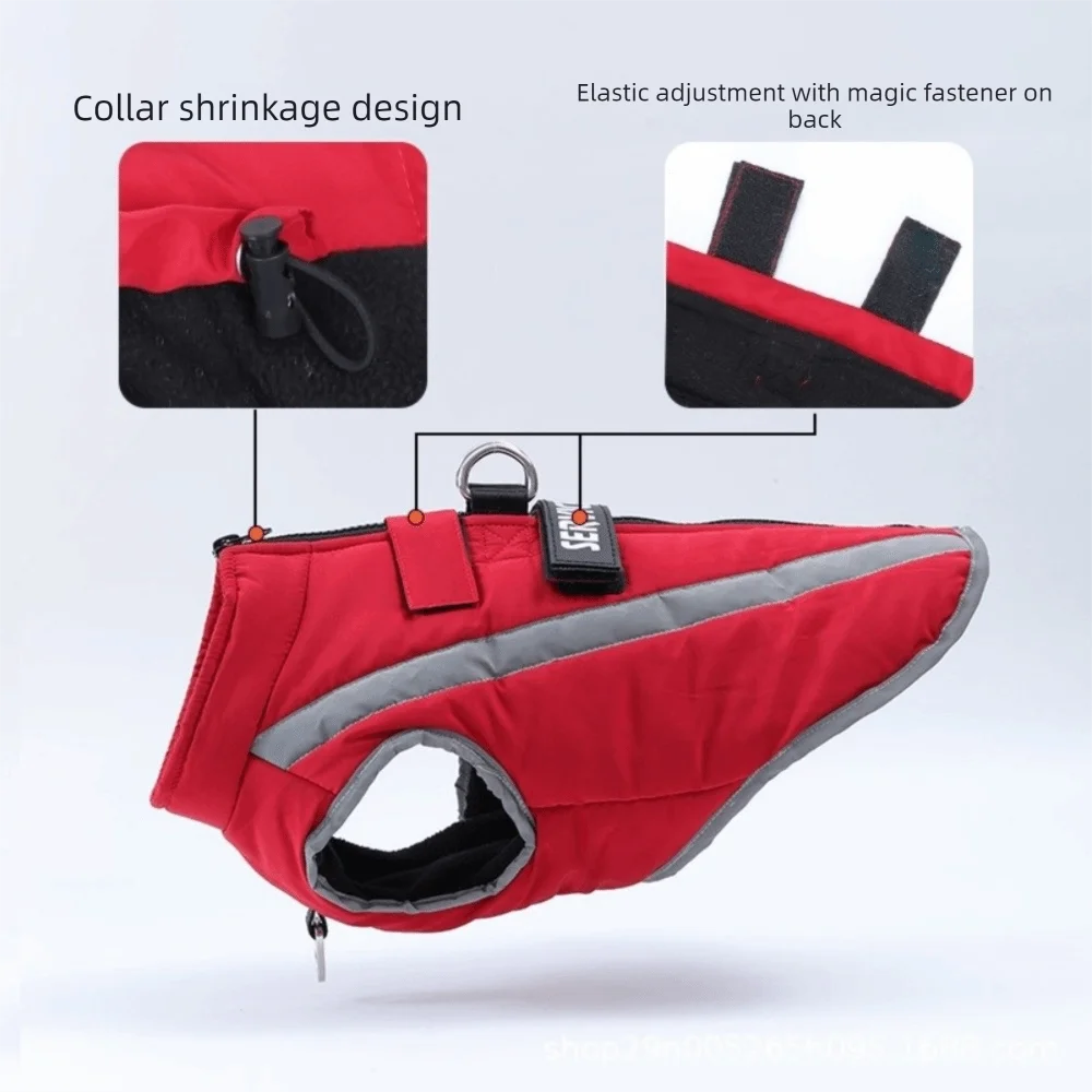 Dog Accessories Waterproof Winter Dog Coat Reflective Comfort Dog Vest Jacket Windproof Fleece Lining Dog Warm Clothing Outdoor