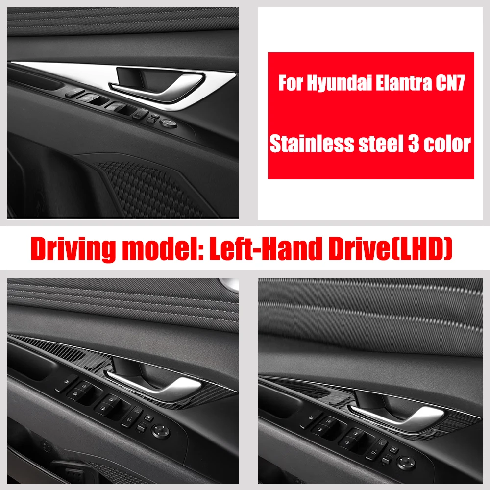 For Hyundai Elantra CN7 2020 2021 Accessories stainless steel Car inner door Bowl protector frame Cover Trim Car Styling 4pcs