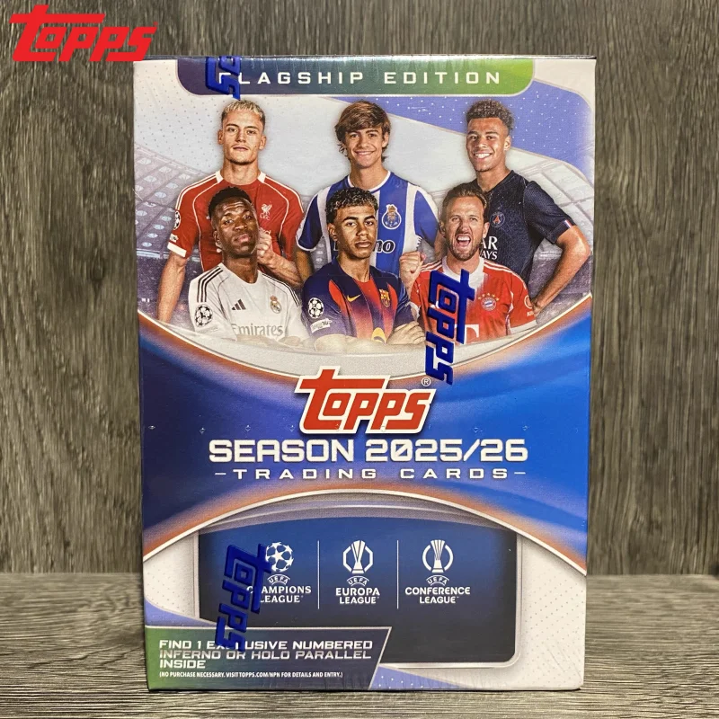 Topps 2025-26 UEFA Club Edition Competitions Hanger Value Box Colección de Tarjetas Coleccionables Edición Limitada con Firma de Neymar Tarjetas de Fútbol UEFA