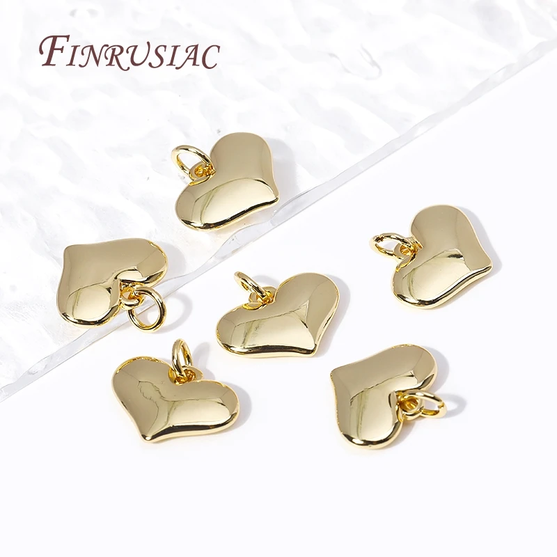 High Quality Brass Metal Charms,Handmade DIY Jewelry Accessories Wholesale 18K Gold Plated Heart Pendant For Necklace Making