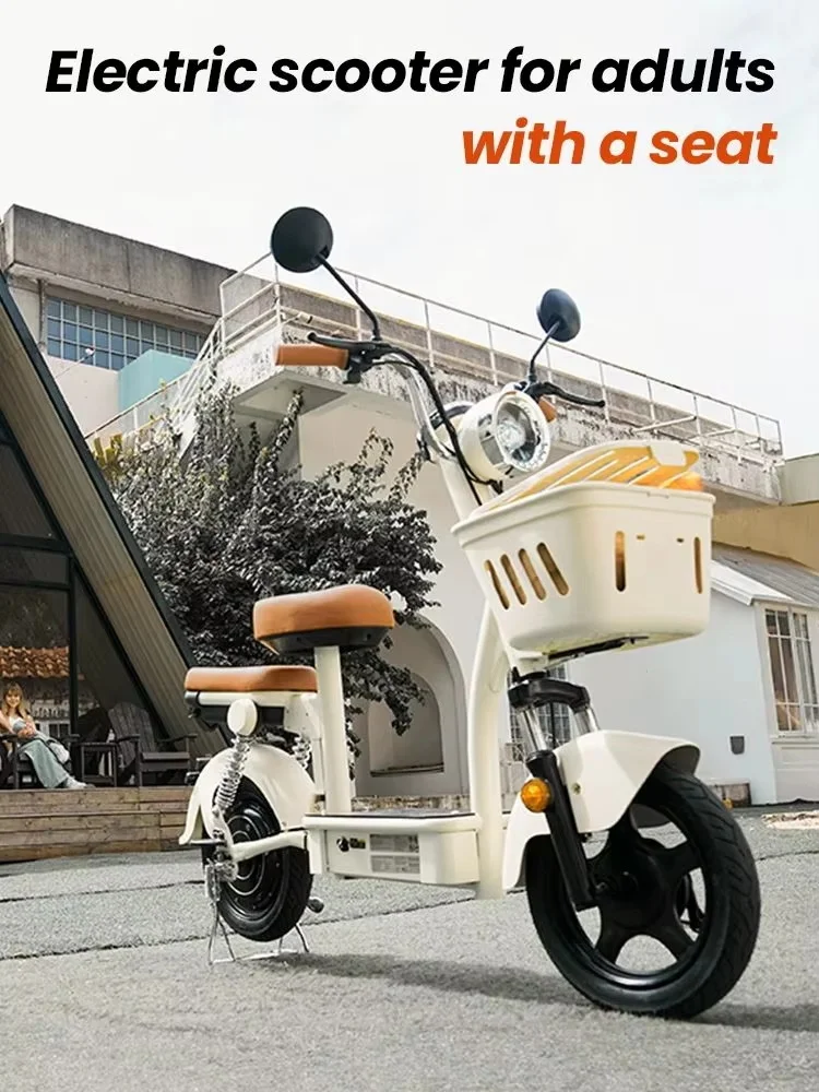 Y16 City Grocery E-Scooter 14 inch 1200W 48V20Ah 90-100km Bereik Zitje met Mandjes Voor/Achter Kussen Elektrische Scooters - afbeelding 2