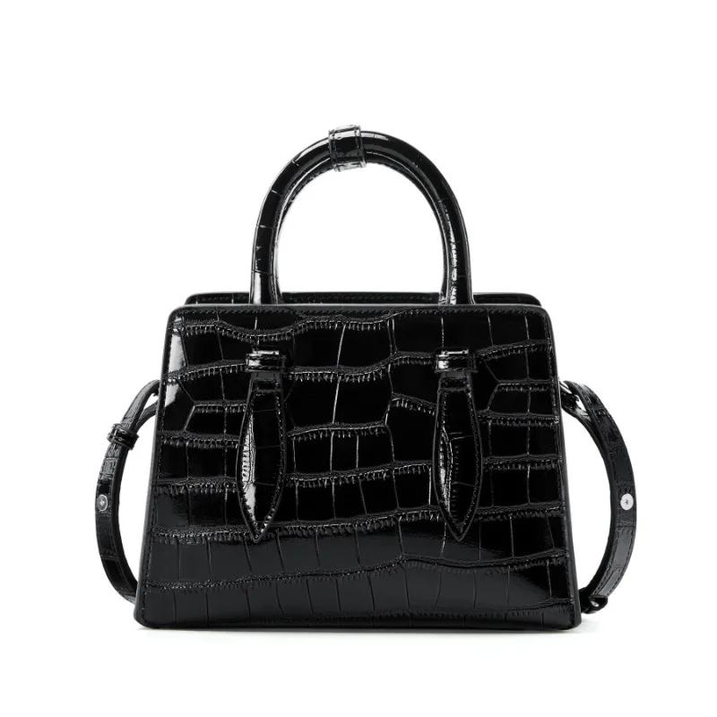 

Genuine leather crocodile pattern handbag 2025 new niche design cowhide vintage one-shoulder crossbody bag fashion lady handbag