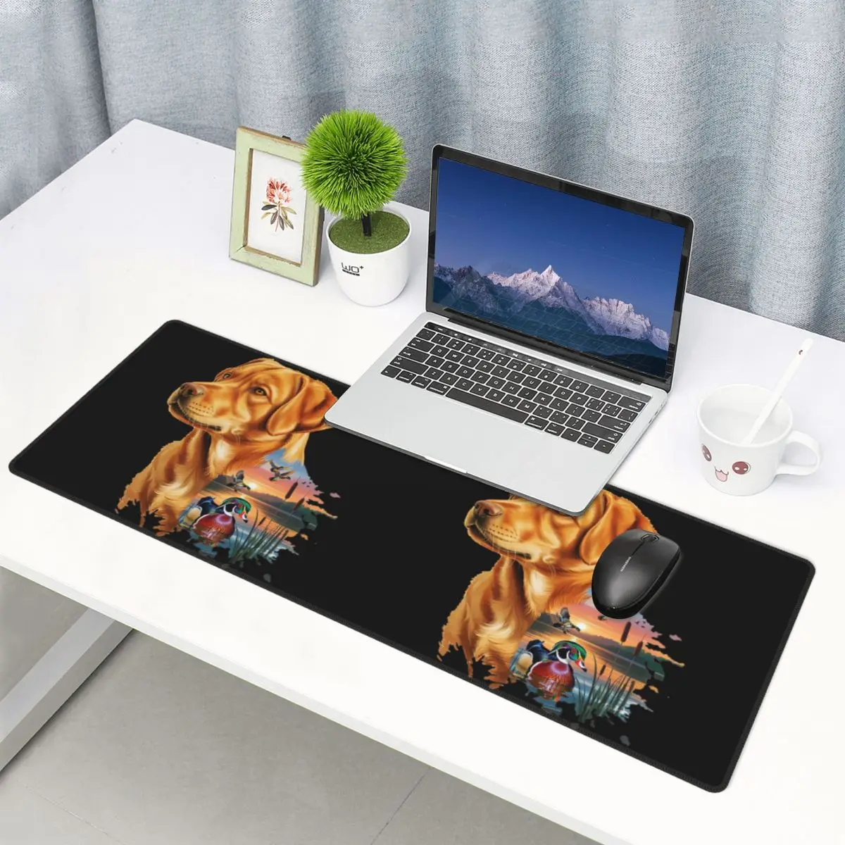 Large Mouse Pad Fox Red Labrador And Wood Duck Sunrise Gamer PC Laptop Mats Keyboard Carpet Computer Gaming Desk Mat