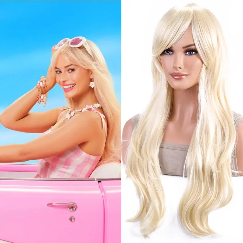 

FC6Film role play Women's hair Heat resistant High temperature Silk growing hair Blond wig Fashion accessory Halloween part@FC8！