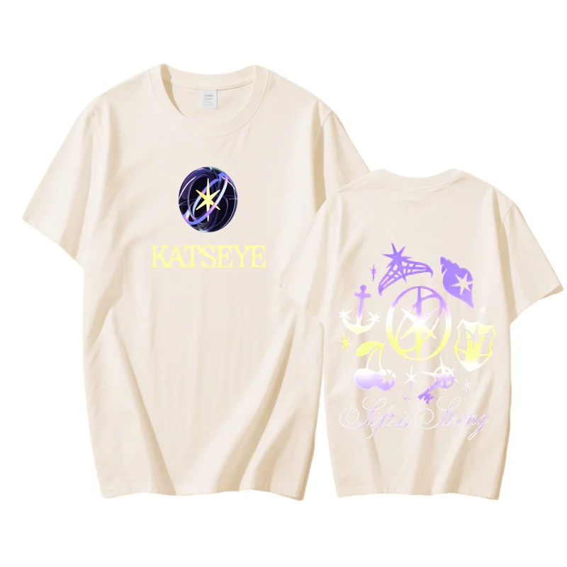 KATSEYE 2025 جديد تي شيرت 100% القطن الهيب هوب بلايز كم الذكور الطباعة فاسق تي شيرت القوطية الشارع الشهير عالية الجودة O-neckTops