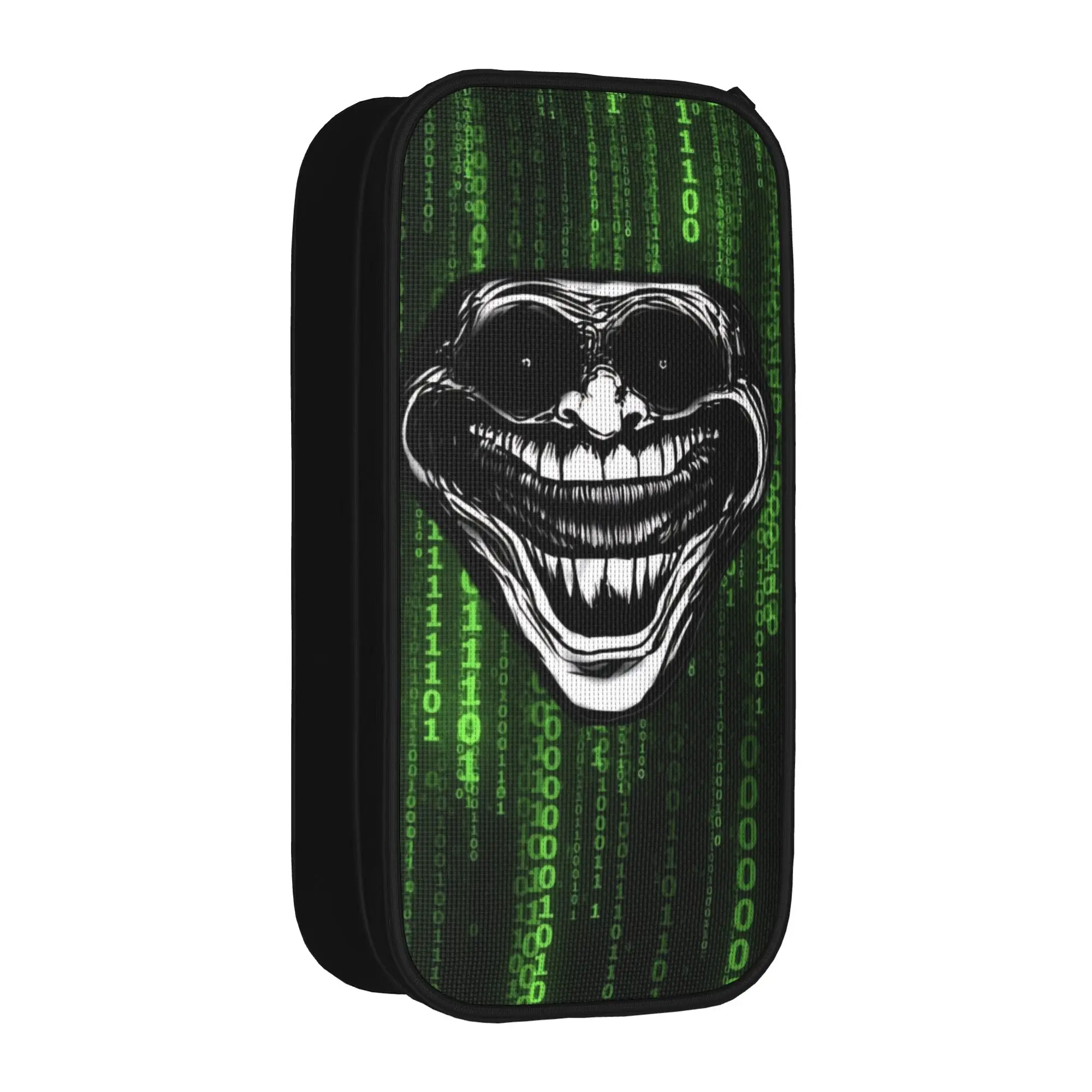 Lovely Evil Troll Face Meme Funny Pencil Cases Horror Humor Pencilcases Pen for Student Big Capacity Bags Office Gift Stationery