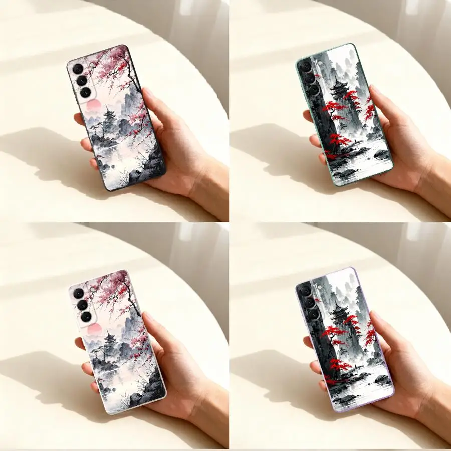 Red Sun Landscape Phone Cover Case for Samsung Galaxy A51 A34 A22 A52 A36 A26 A16 A35 A15 A13 A14 A11 A12 A24