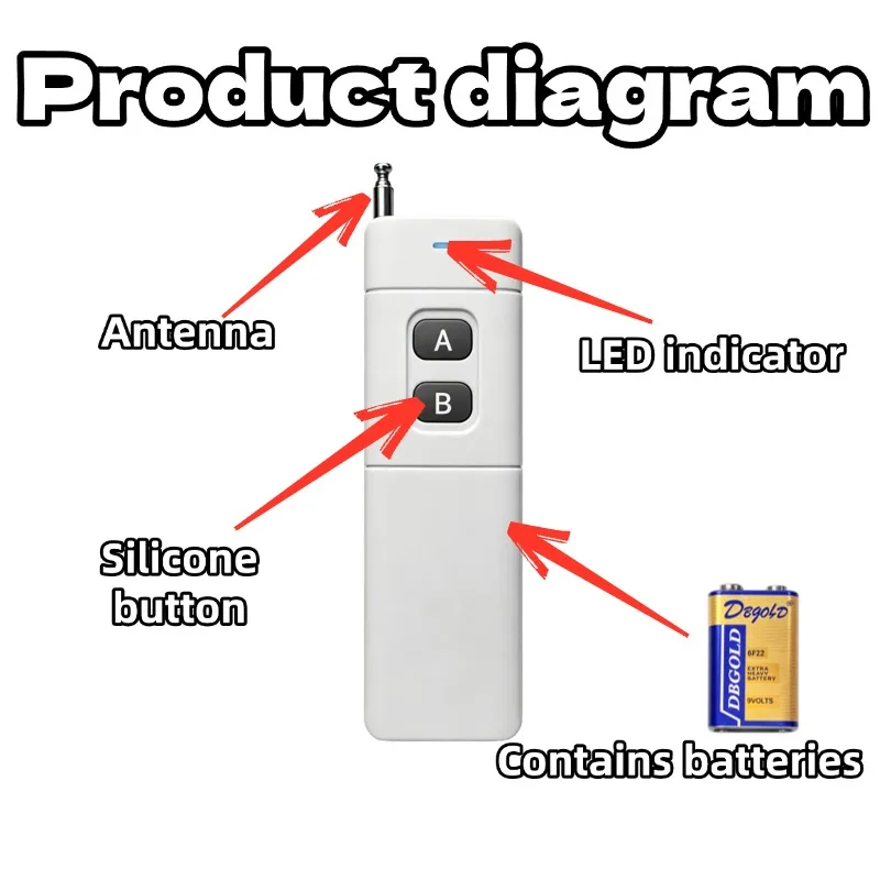 433.92Mhz 3000m Long Range High Power 1/2/4 CH RF Remote Control Transmitter 433 MHz Remote Controller