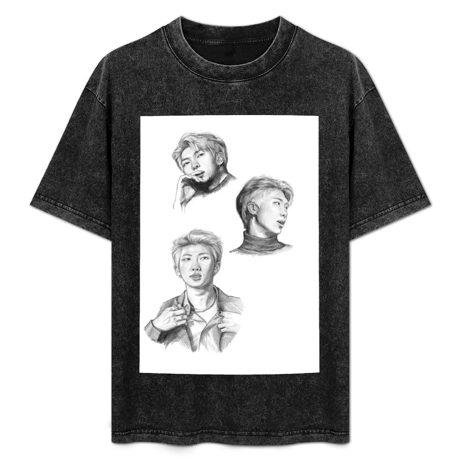

Namjoon pencil sketches T-Shirt Street Art Print Tee Shirt