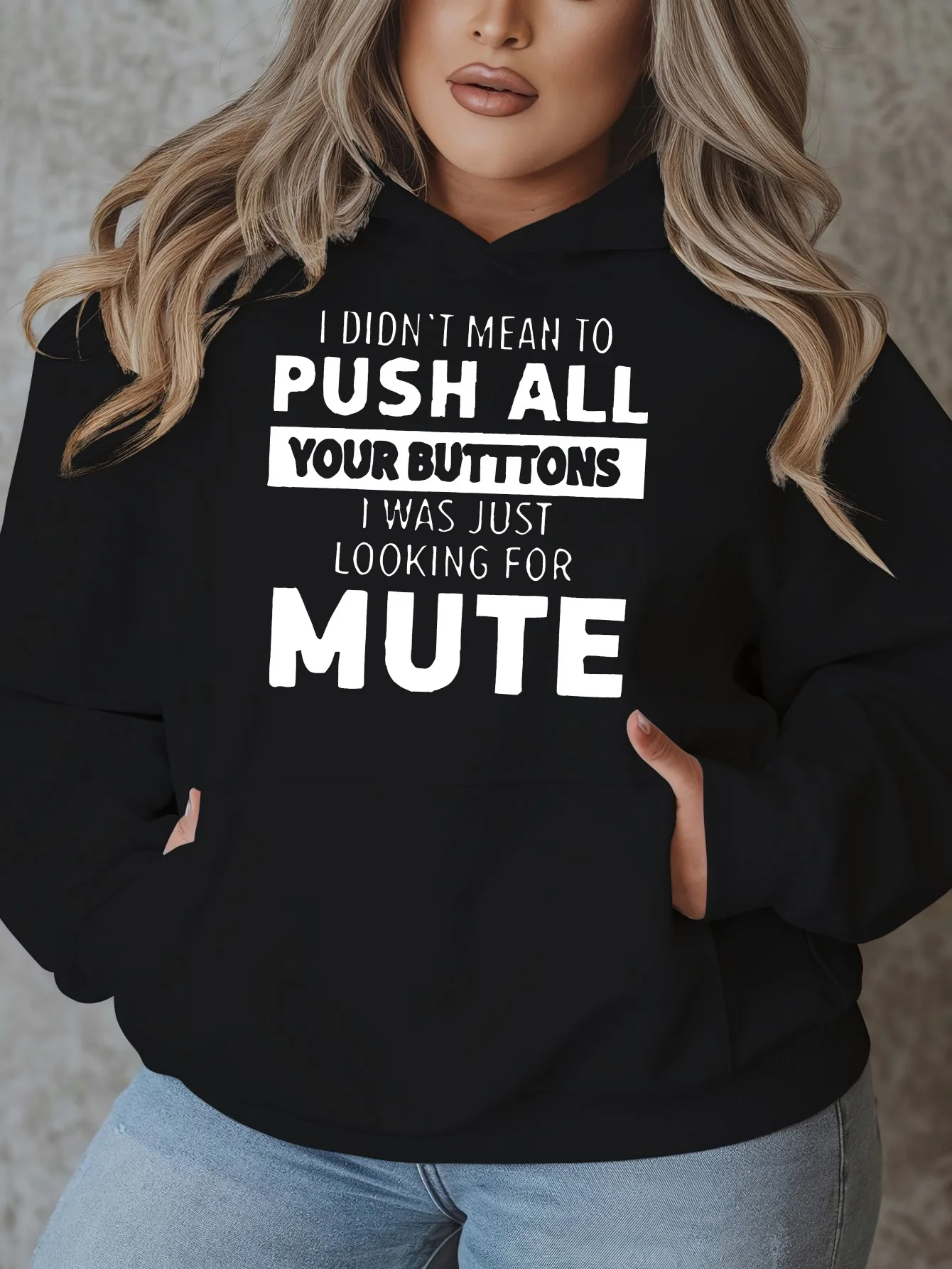 

Casual printed round-neck pullover, women's long-sleeved winter coat, top (with pocket)