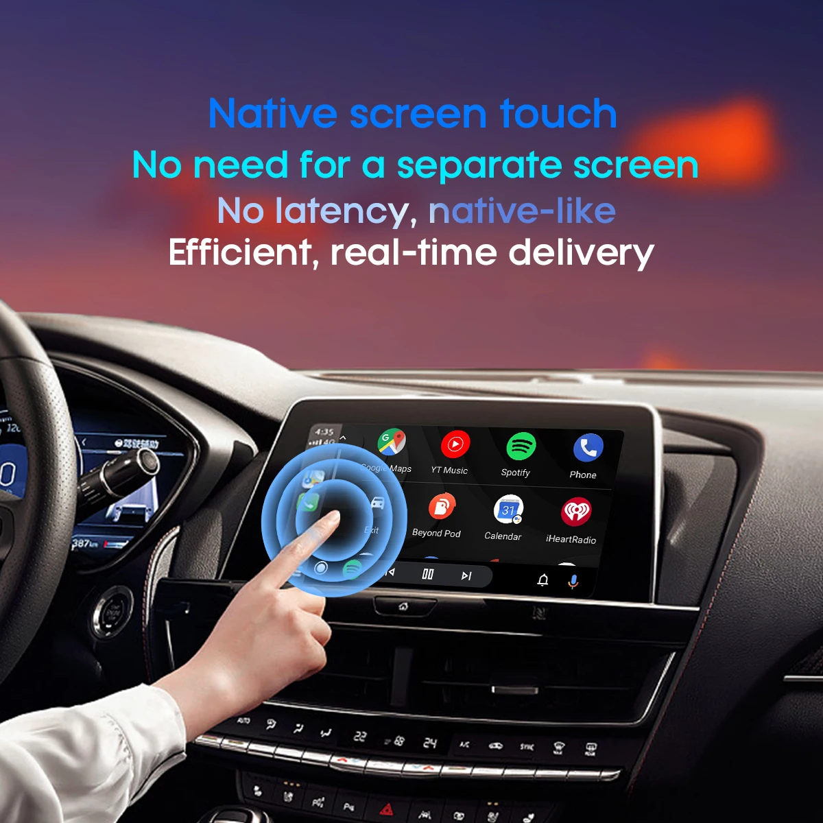 Car-mounted central control panel frame Hot Selling Portable Dongle Simplified Setup Online Map Youtube Streaming Siri Voice Con