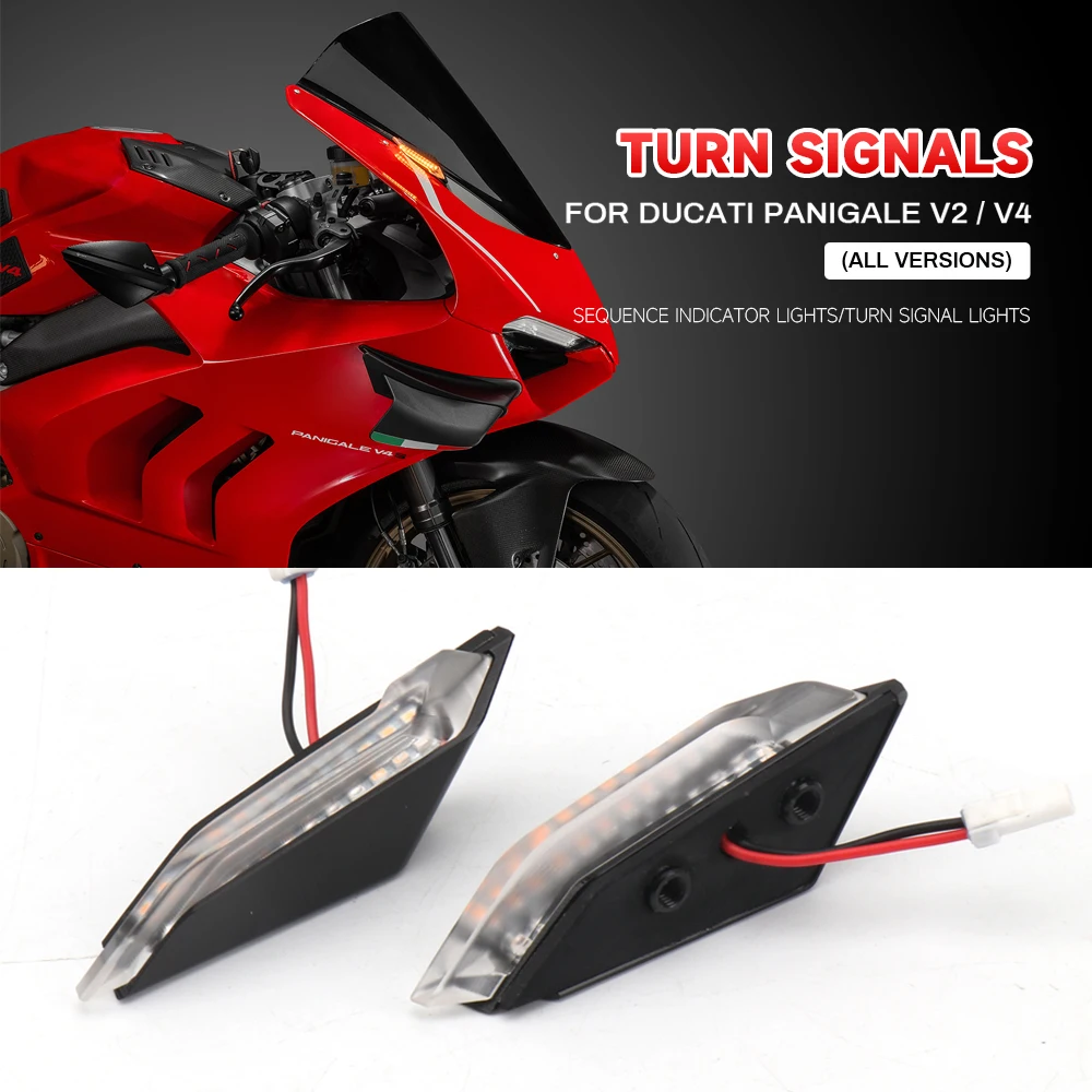 

Motorcycle Accessories Light Front Turn Signal Flasher Indicator Lamp Mirrors LED For DUCATI Panigale V4 V4S V4R PANIGALE V2