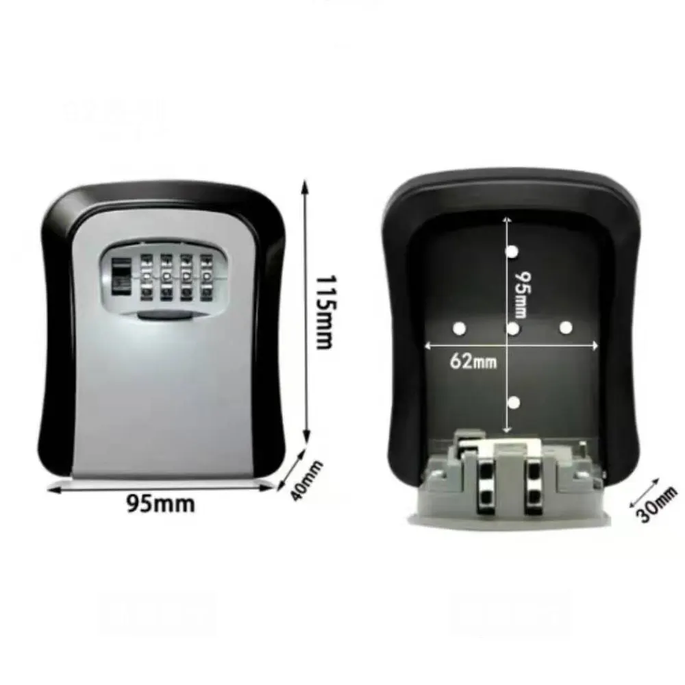 Security Key Box Outdoor Wall Mounted Combination Lock Box Storage Metal Plastic Alloy