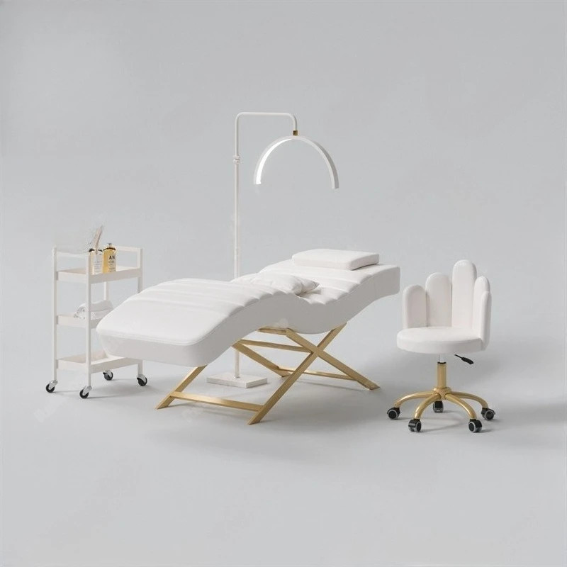 

Новая косметическая кровать для ресниц S-типа, массажная кровать для спа-салона, массажная кровать для центра здоровья ногтей