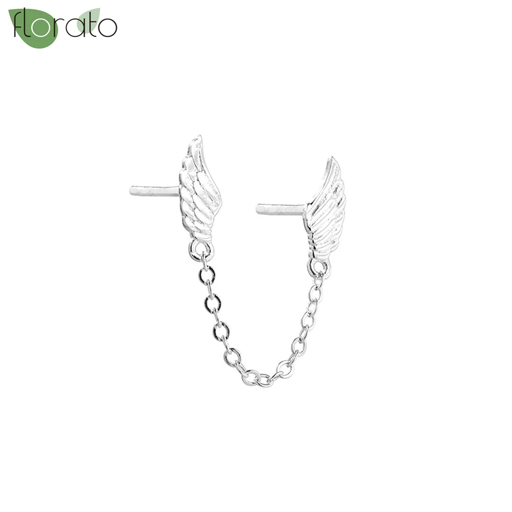 女性用ペンダント付きダブルイヤーイヤリング,ゴールドカラー,エンジェルスイング,ピアスジュエリー,ファッショナブルなギフト,新しいコレクション2024