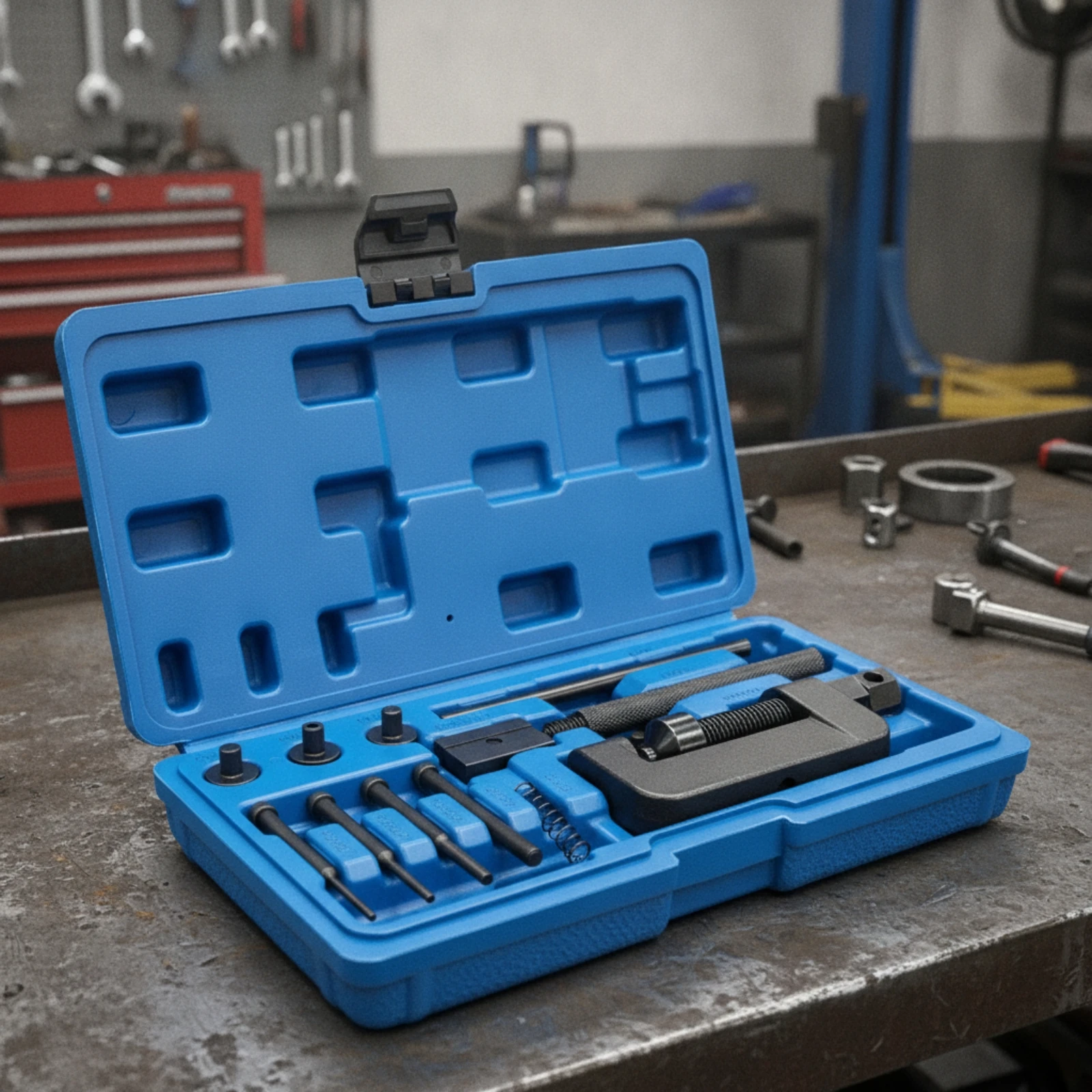 Chain Breaker Tool with Storage Case Manual Chain Breaker Tool Kit Long-Lasting Convenient for Mechanics, Workshop, Garage
