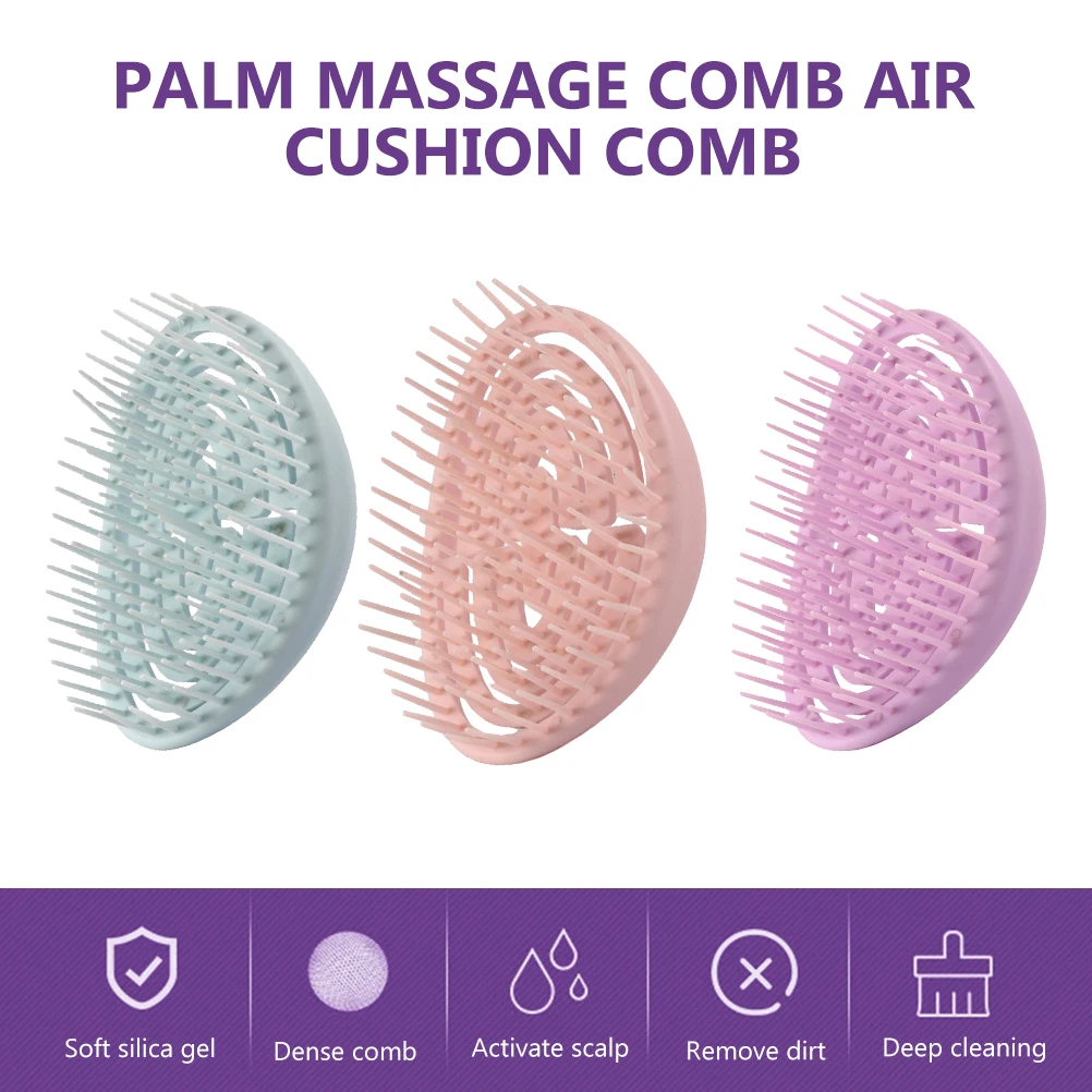 

2pcs Massage Straight Hair Comb Comfortable Bristles Anti Slip Design Scalp Massager For Men Women Remove Dandruff Promote