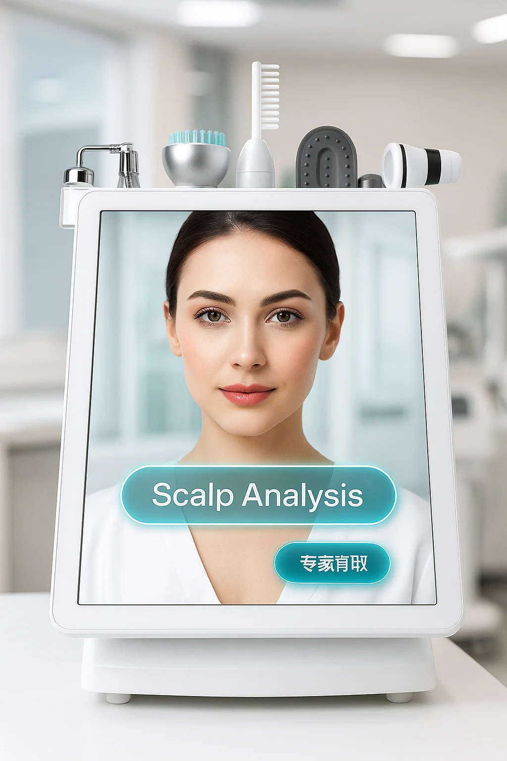 2025 Newest Professional Hair Scalp Treatment Machine with Hair Follicle Detection Analysis Hair Regrowth Machine Scalp Massager