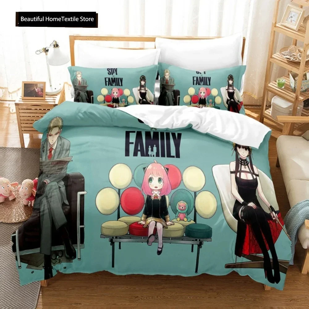 Anime SPY×FAMILY Anya Forger 3D NEW Duvet Cover Pillowcase Bedding Set Adult Boy Girl Bedroom Decoration Single Double Large 3