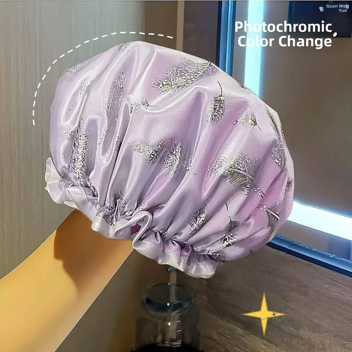 

Adjustable Elastic Bath Cap Women's Thin Double Layer Waterproof New 2026 Advanced Shower Hat Large Size Hair Cover