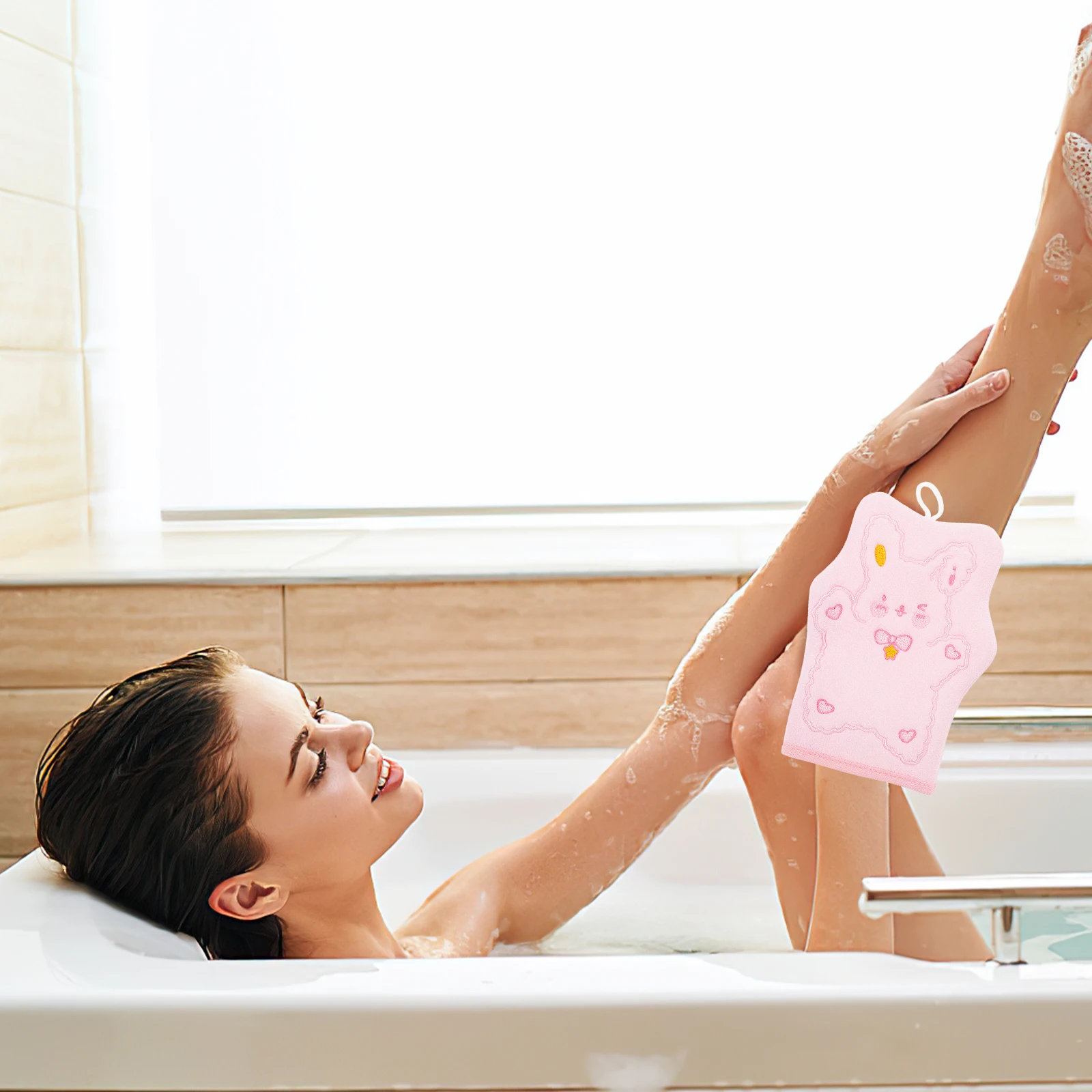 

Cartoon Rabbit Body Scrub Gloves Bath Mittens Deep Exfoliating Gloves Shower Foot Scrubber H Scrub Exfoliating Mitten Long