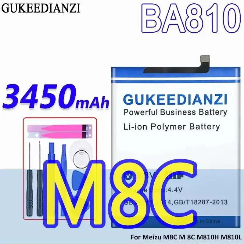 

Аккумулятор мобильного телефона для Meizu M8C M 8C M810H M810L, замена премиум-класса, долговечный, 3450 мАч BA810