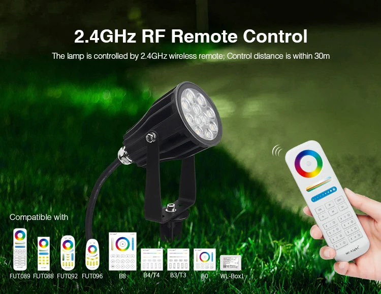 Imagem -02 - Miboxer Futc08 Dc24v Rgb Mais Cct Luz de Jardim w Luzes Led para Áreas Externas Ip66 à Prova Dágua Lâmpada Cilíndrica