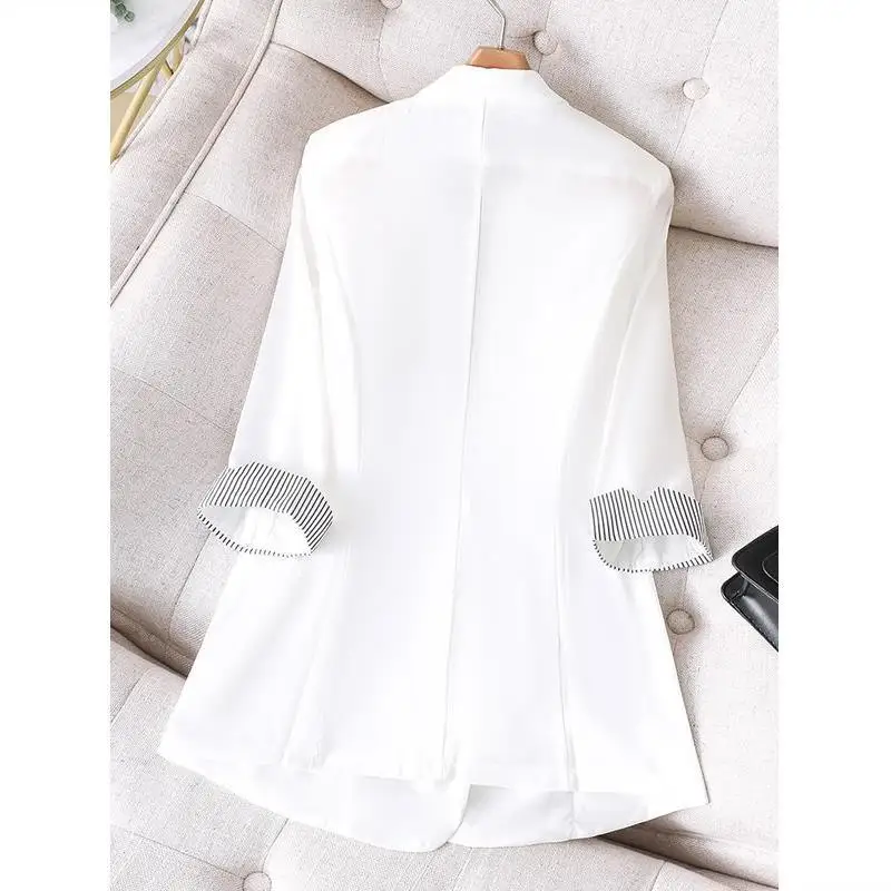 Women Clothing Korean Slim 3/4 Sleeve Cardigan Spring Summer New Solid Color Thin All-match Elegant Shirt Tops Fashion Vintage