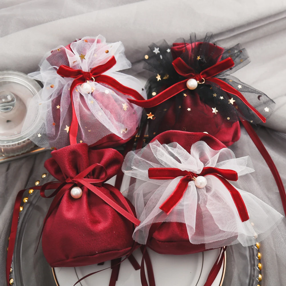 

Velvet Candy Bag Goodies Gift Bags Drawstring Storage Pouch Birthday for Presents