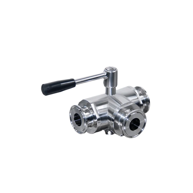 DONJOY SS304 316L Manual Three Way Ball Valve Sanitary Three Way Ball Valve Stainless Steel Ball Valve