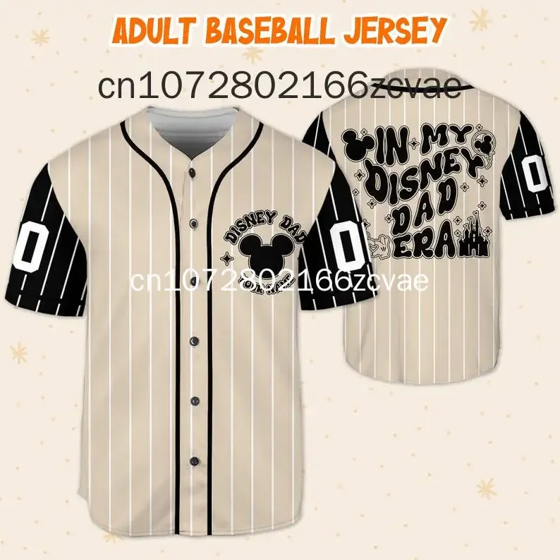 Disney Mom And Dad Baseball Jersey Streetwear Fashion Summer Men's And Women's Free Customized Short Sleeve Baseball Shirt