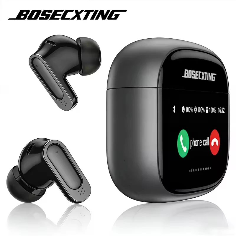 Fones de Ouvido Sem Fio BOSECXT Ultra V11 com Tela Grande Multifuncional, Cancelamento de Ruído ANC, Graves Potentes, Novos