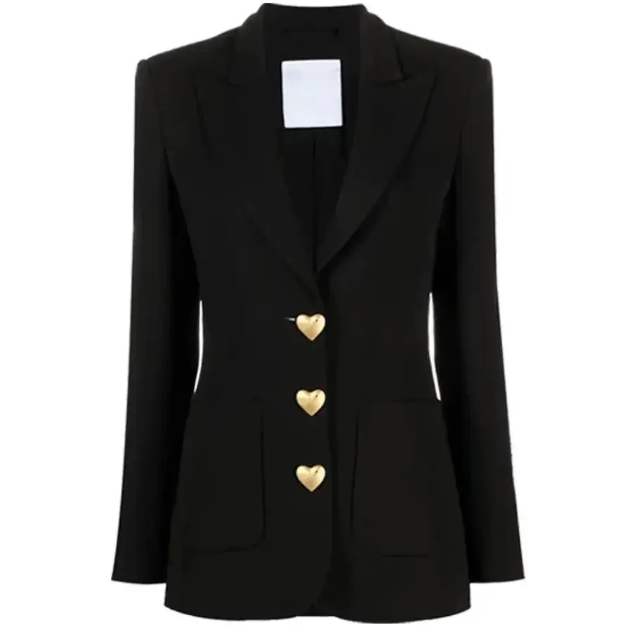 Office Lady alla moda e di fascia alta Slim fit Suit Jacket donna nuovo autunno 2024 elegante Blazer nero abbigliamento donna