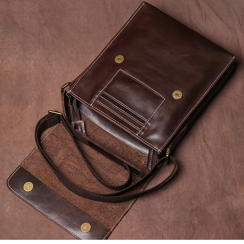 Handmade Leather Bag for Men Daily Casual Satchel Shoulder Bag Vintage Design Sling Bag High Quality Phone Bag Leathfocus