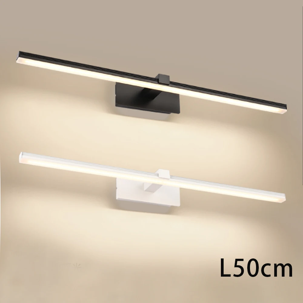 

50CM White Wall Lamp Warm White for Bathroom Mirror, Interior Candlestick, Bathroom Cabinet Lamp, 9W, 12W, Modern LED AC90-260V