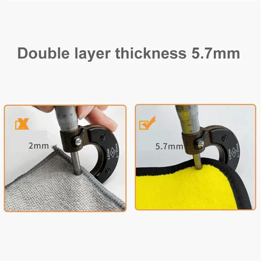 1/2/6pcs Microfiber Cleaning Towel Thicken Soft Drying Cloth Car Body Washing Towels Double Layer Clean Rags Car Accessories view 6