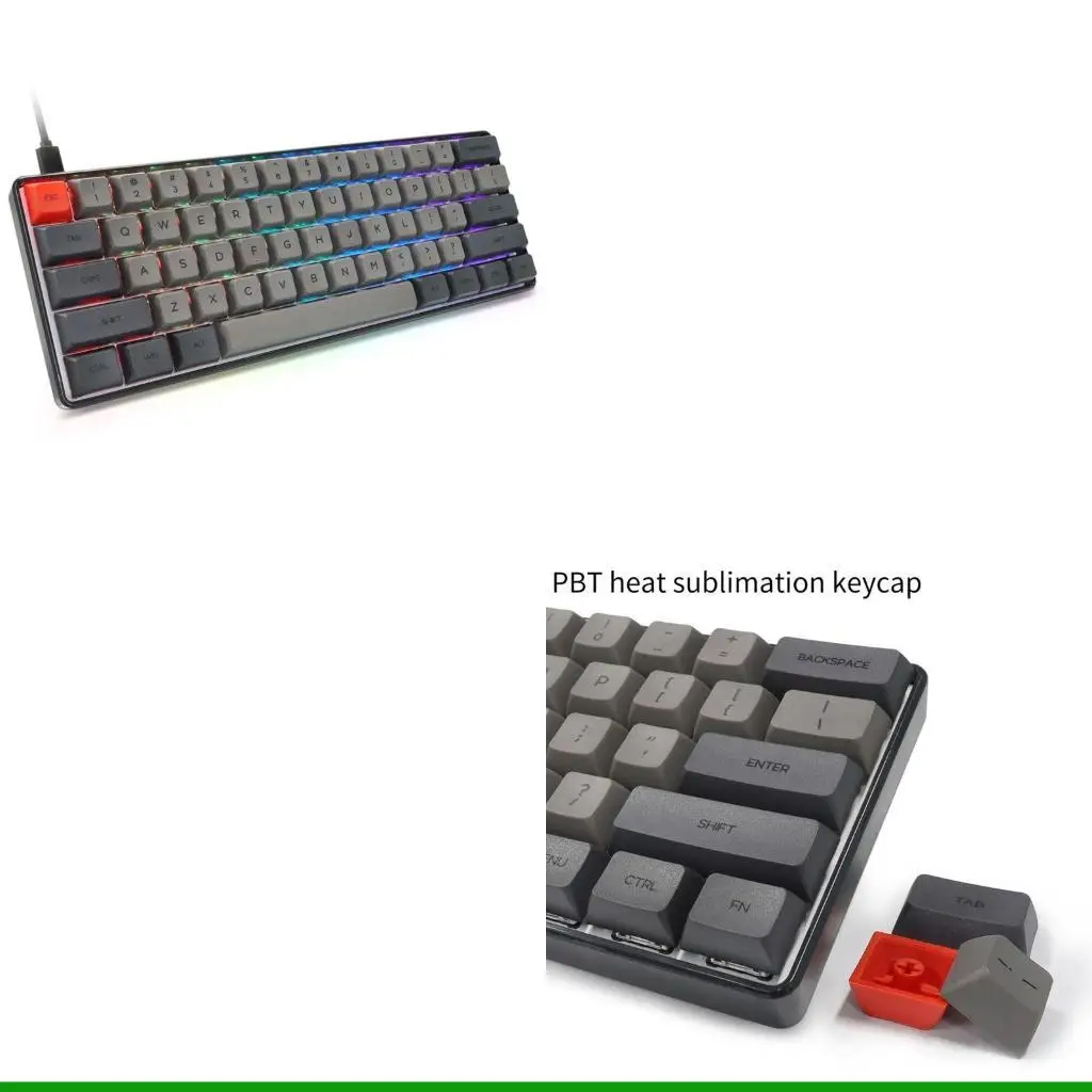 

U55C SK61 61 Клавиши Проводные 60% клавиш PBT Клавики Оптический переключатель RGB Mechanical Gameging Keyboard
