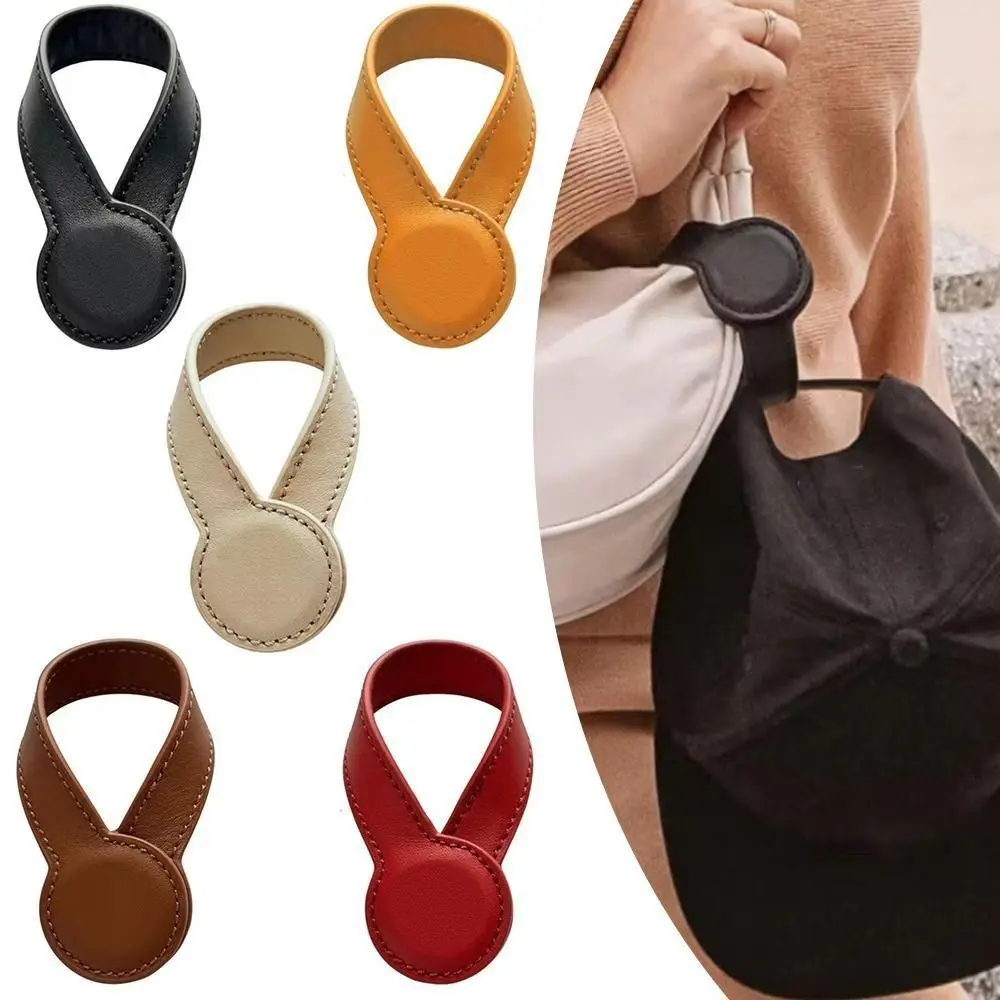 New Powerful Magnet Magnetic Hat Clip Portable PU Leather Leather Hat Holder Solid Color Hat Keeper Clip Travel