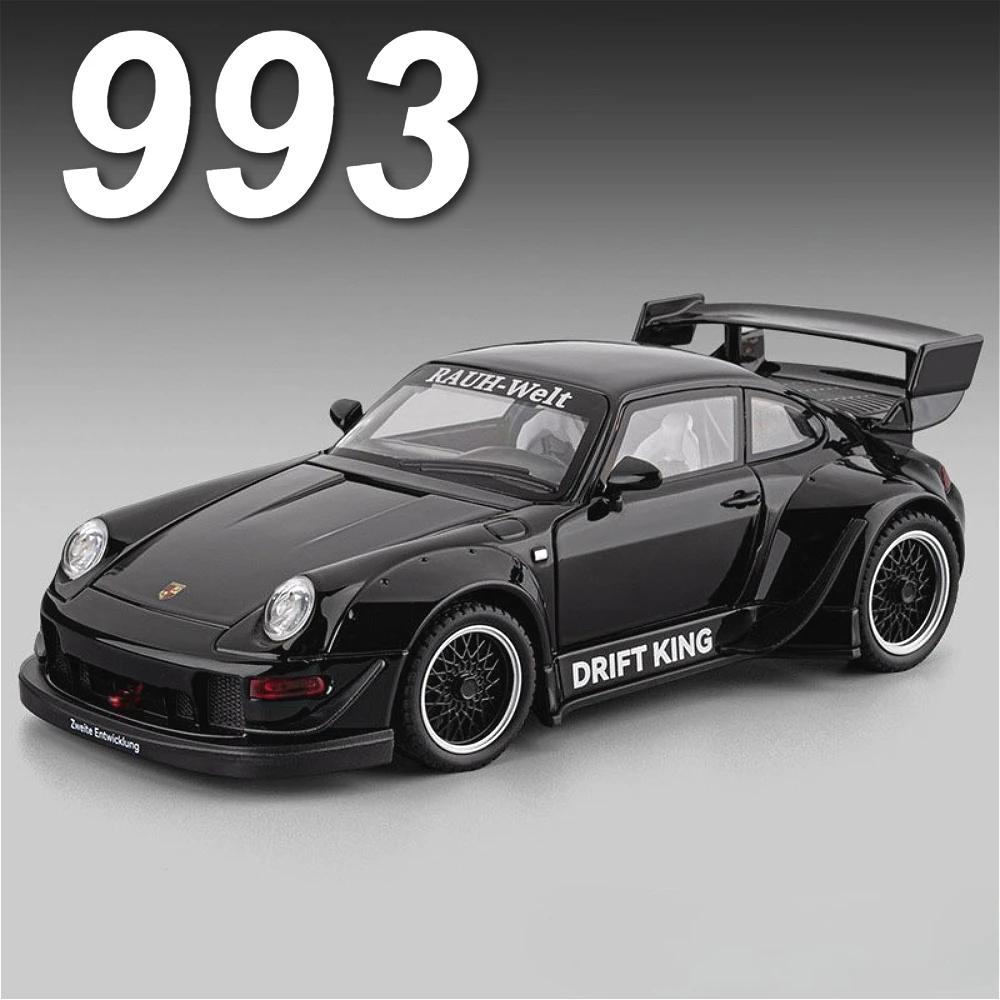 

Масштаб 1:22, RWB 993 Z4, модель автомобиля, игрушечный сплав, литой под давлением звук, свет, двери, открытые складные зеркала заднего вида, модели игрушек, коллекционный предмет