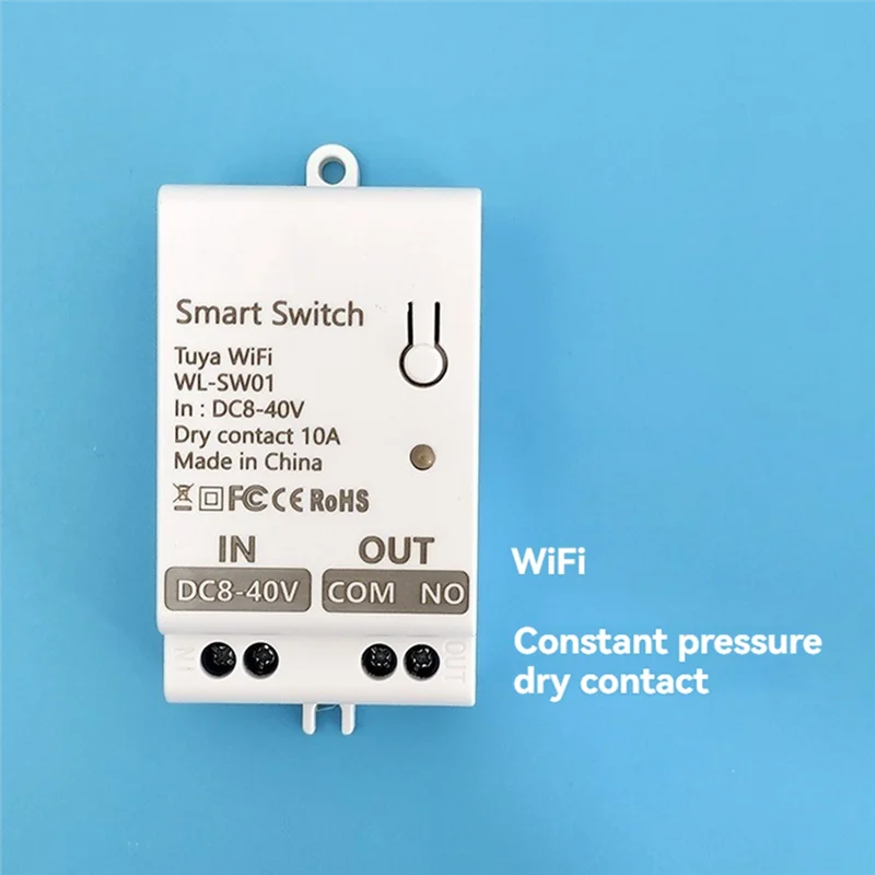 Modul Saklar Kontak Kering Wifi Pintar SQPP-Tuya 10A, Relay Pemutus Sirkuit Universal untuk Rumah, DIY, Bekerja dengan Smart Life Alexa