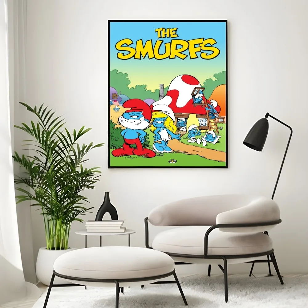 Cartoon The S-Smurfs-S Anime Blue Cute Poster Prints Perfect Design Nordic Modern Home Decor Gift