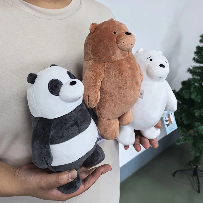 

24 см подставка We Bare Bears плюшевые игрушки мультфильм гризли панда IceBear мягкие куклы плюшевые фигурки подарки