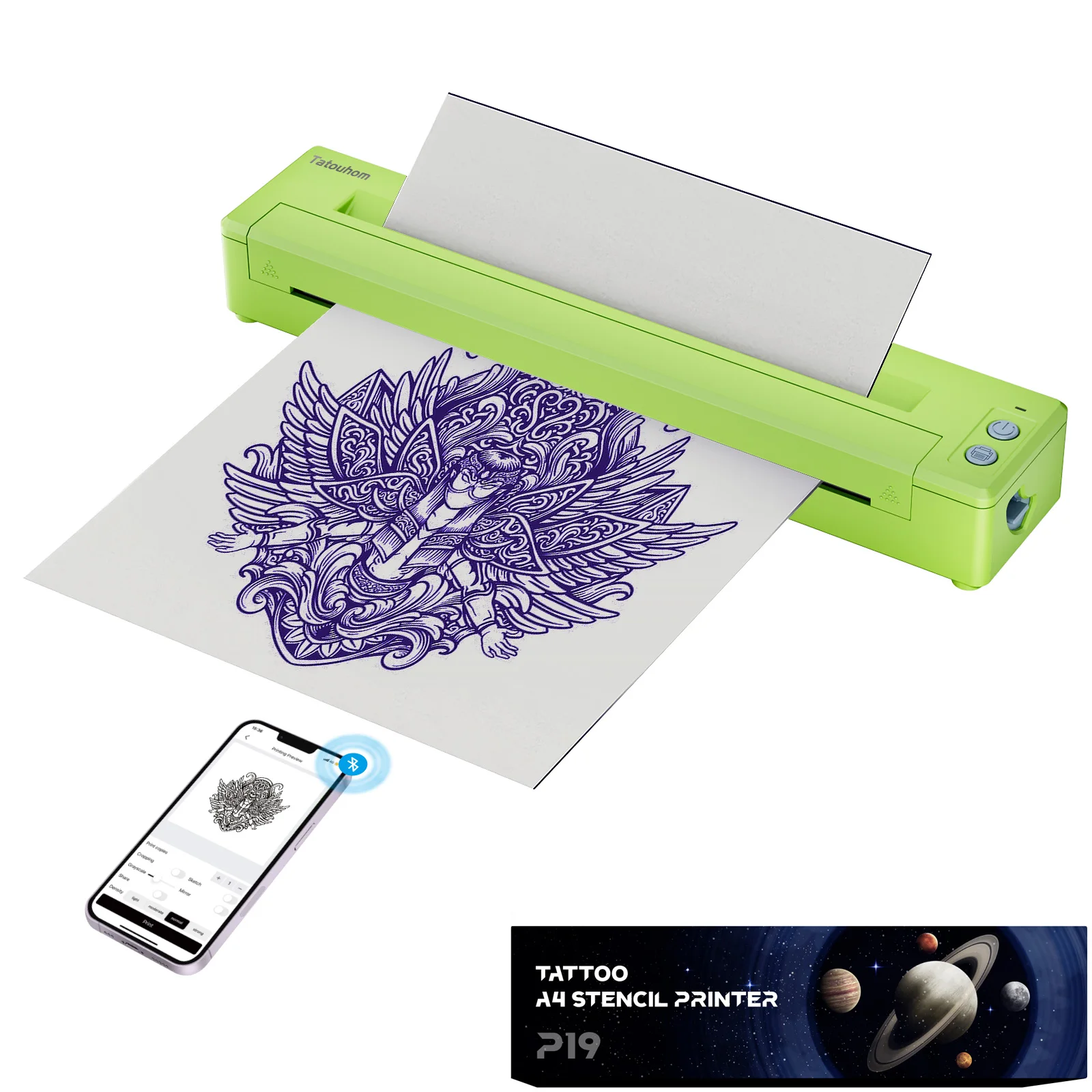 

P19 Wireless Tattoo Thermocopier Portable Tattoo Printer Transfer Machine Support Phone Laptop iPad impresora térmica tattoo