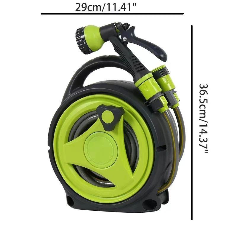 Portable Retractable Hose Reel Garden Crops Irrigation Multifunctional Water Gun For Car Wash Pet Cleaning Water Pipe Storage