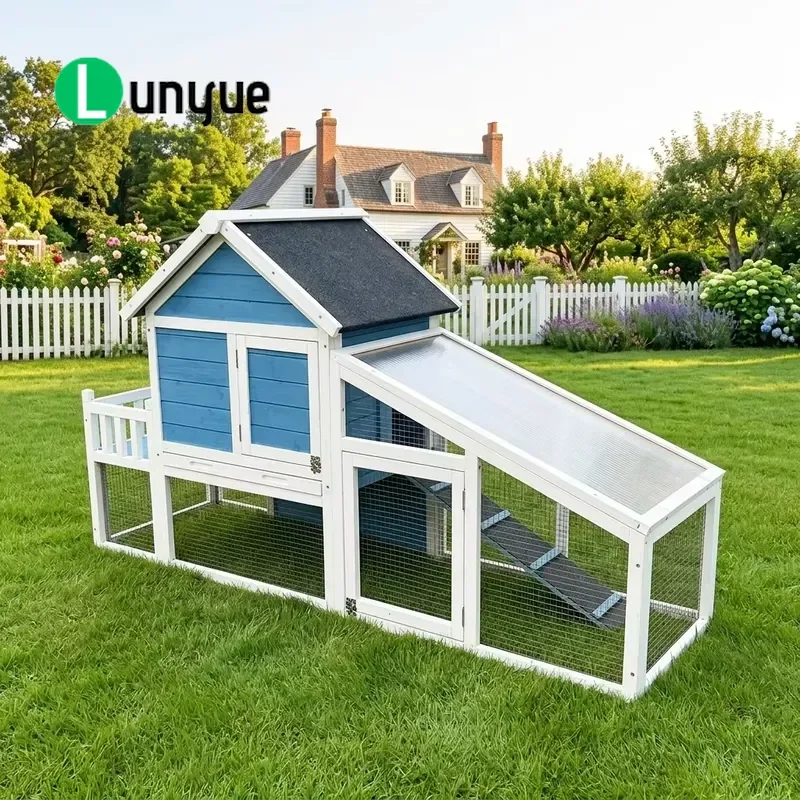 Modern Metal Wood Pet House for Rabbits Waterproof Eco-friendly Adjustable Sturdy Indoor Outdoor Decoration