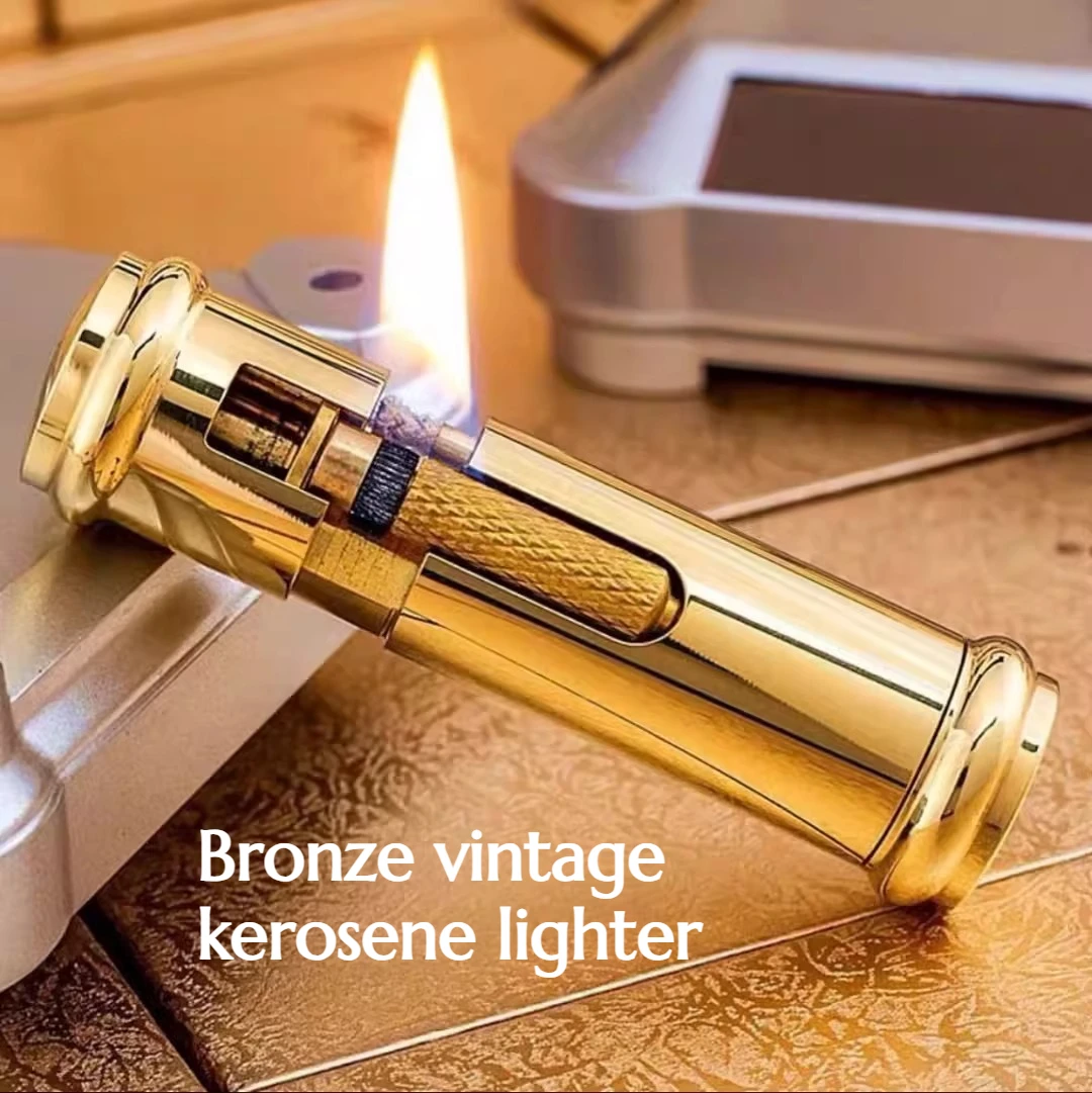 

Bronze Handcrafted Retro Lighter - Stylish and Fashionable Men's Lighter Cigarette Accessories As An Exquisite Gift